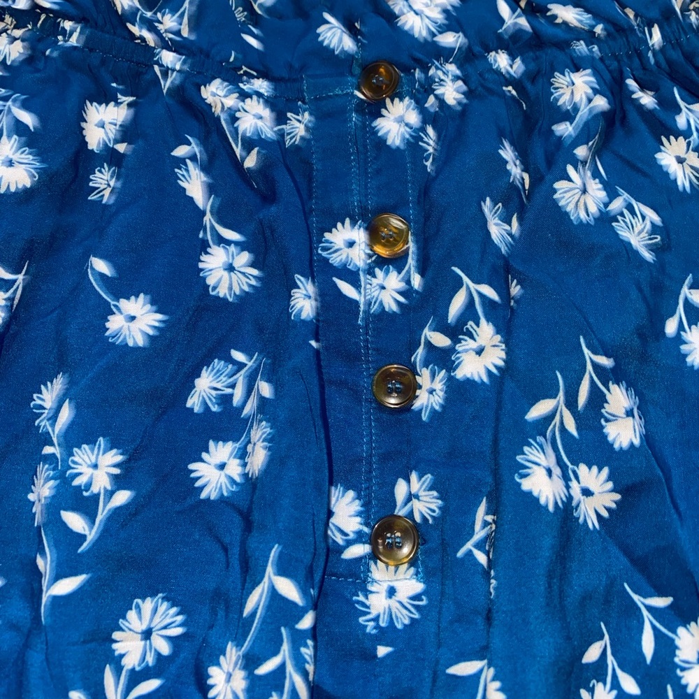 🆕Kate Spade Blue Floral Off The Shoulder Romper - Picture 7 of 11